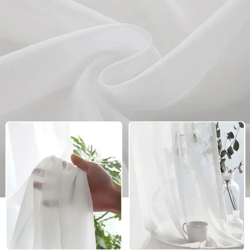 Cortina de Tule Branco Chiffon Super Leve para Sala e Quarto Laresia