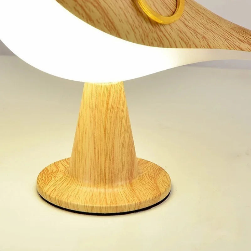 Luminária Led de Madeira Pássaro com Toque para Quarto Laresia