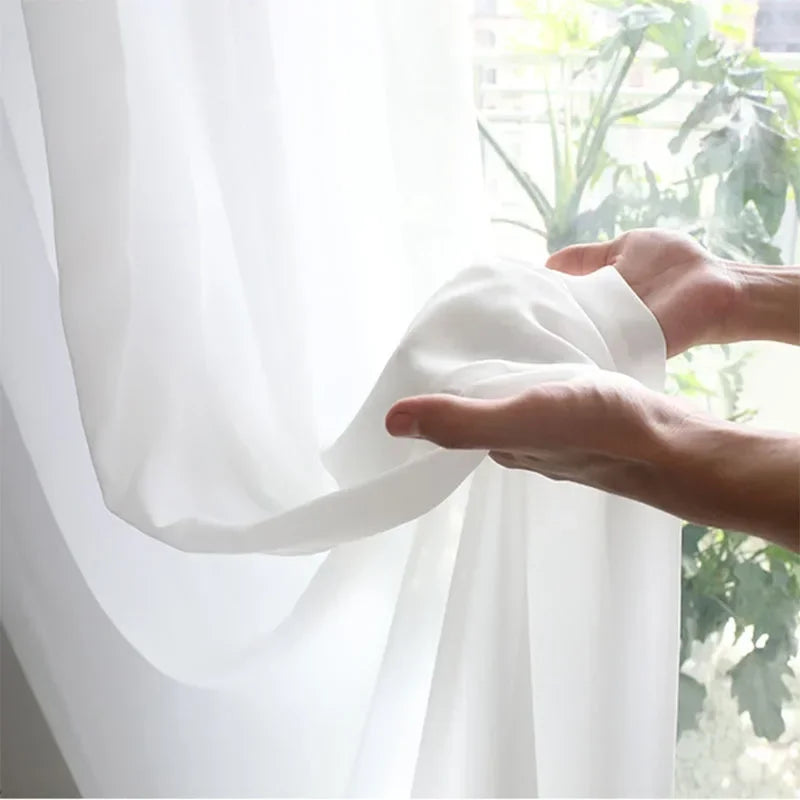 Cortina de Tule Branco Chiffon Super Leve para Sala e Quarto Laresia